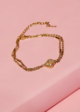 Chunky Chain Floral Crystal Bracelet
