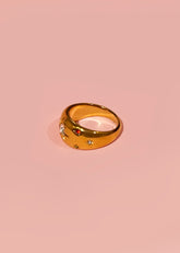 Gold Wavy Band Ring