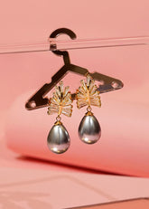Leaf Pearl Drop Earrings
