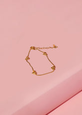 Gold Heart Charm Bracelet