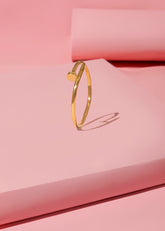 Modern Open-End Nail-Inspired Bangle