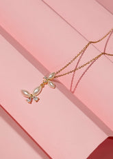 Pearl Bow Pendant Necklace