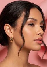 Gold Sculptural Hoop Earrings
