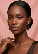 Black Beaded Teardrop Earrings
