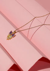 Purple Gem Charm Necklace