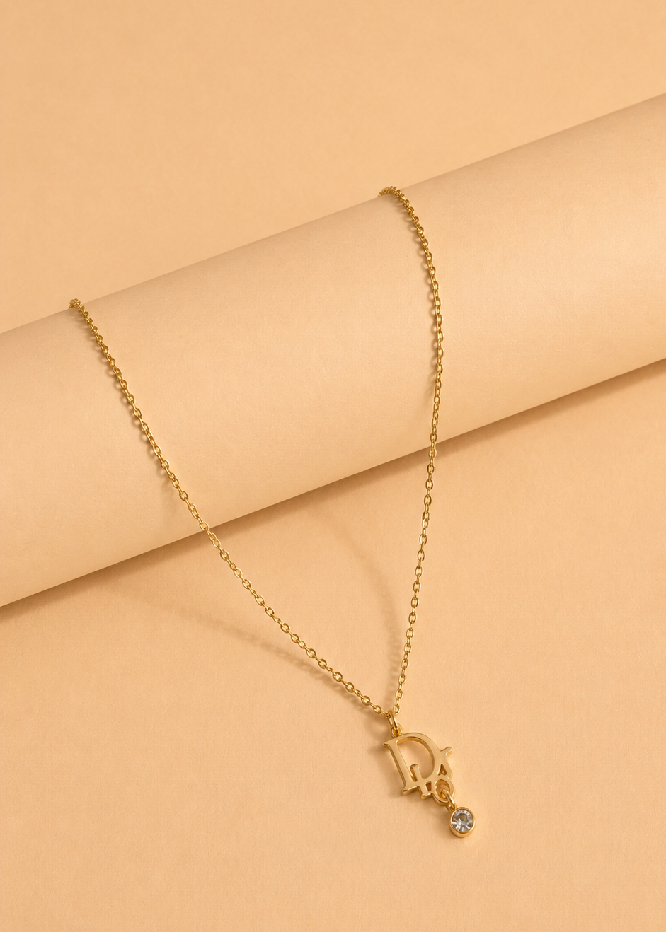 Vintage Script Initial Necklace