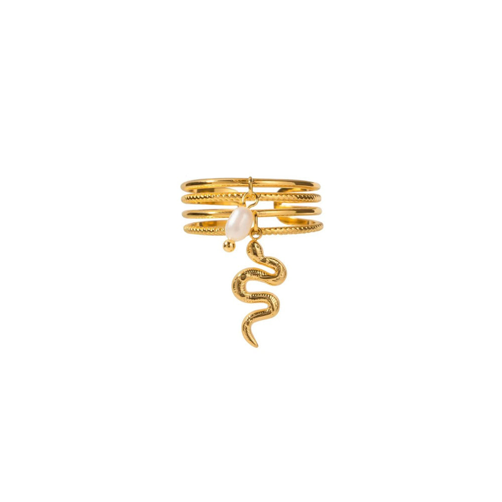 Serpentine Pearl Stack Ring