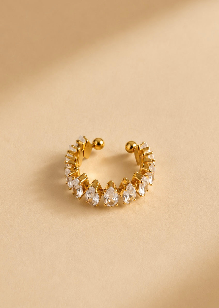 Marquise Crystal Cuff Ring