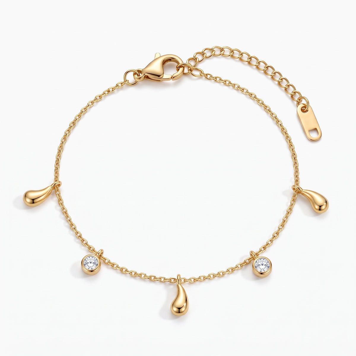 Golden Dewdrop Charm Bracelet