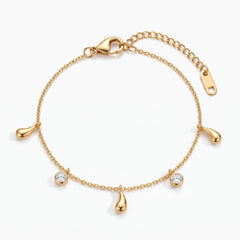 Golden Dewdrop Charm Bracelet