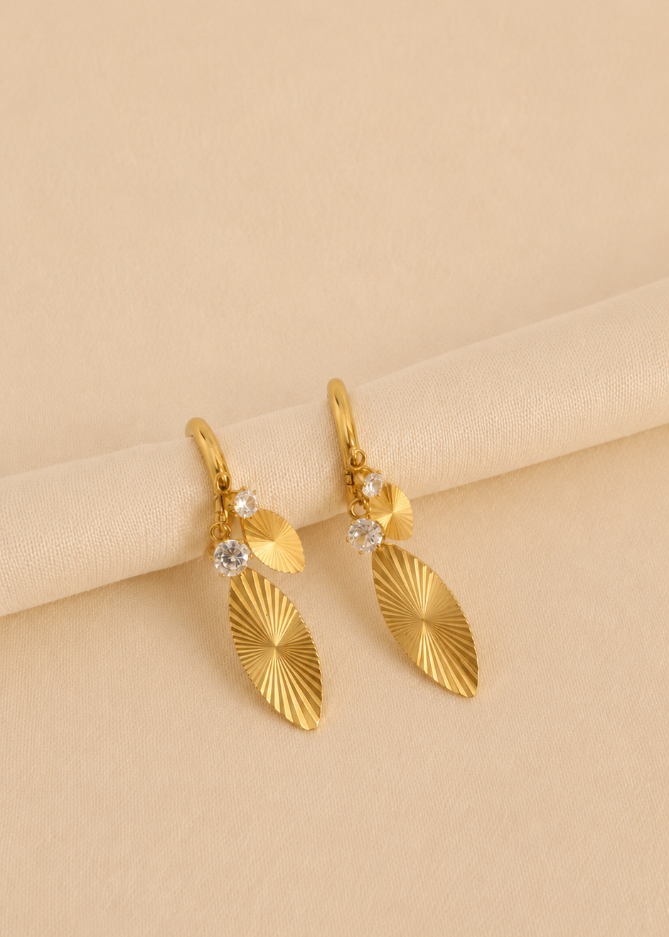 Sun burst Marquise Drop Earrings