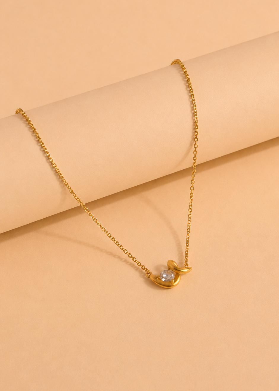 Petal Cradle Crystal Necklace
