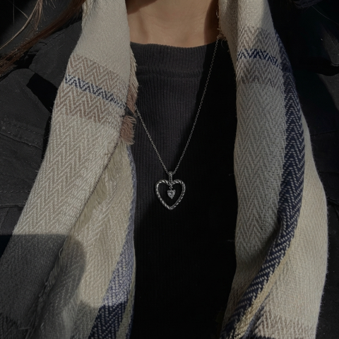 Silver Pearl Heart