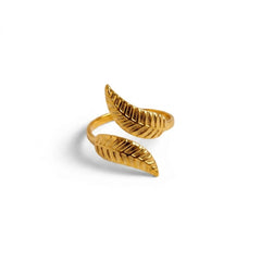 Golden Fern Wrap Ring