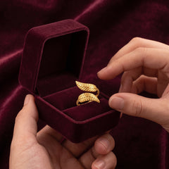 Golden Fern Wrap Ring