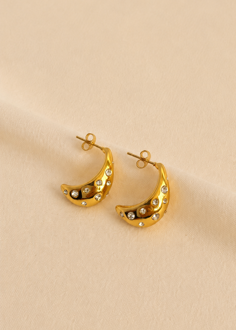 Celestial Scatter Crystal Hoop Earrings