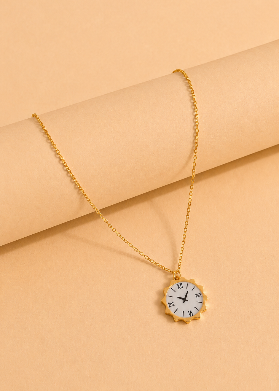 Sunburst Clock Face Necklace