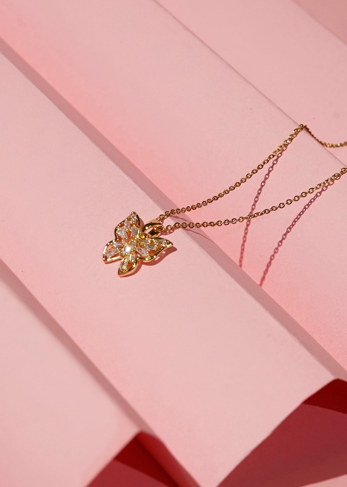 Butterfly Crystal Pendant Necklace