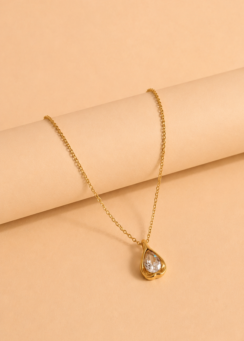 Pear Cut Solitaire Necklace