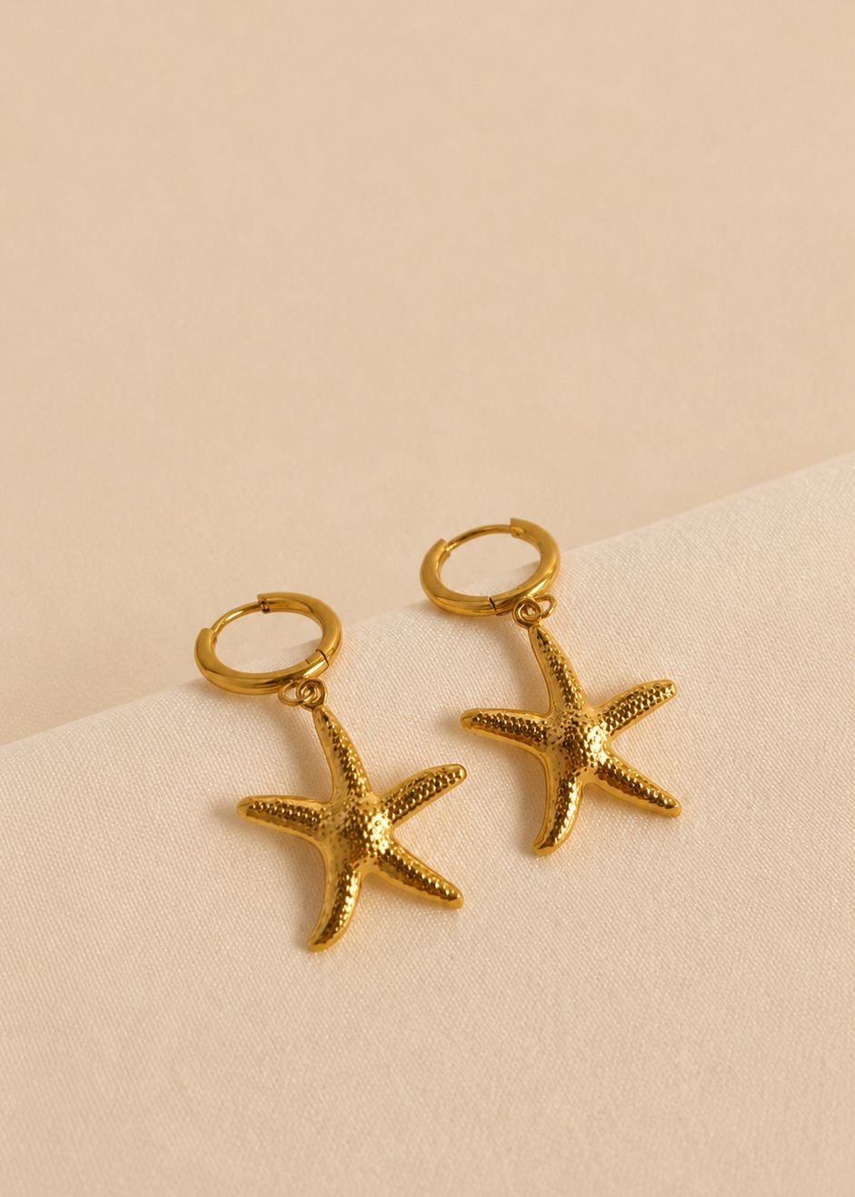 Ocean Star Charm Hoops