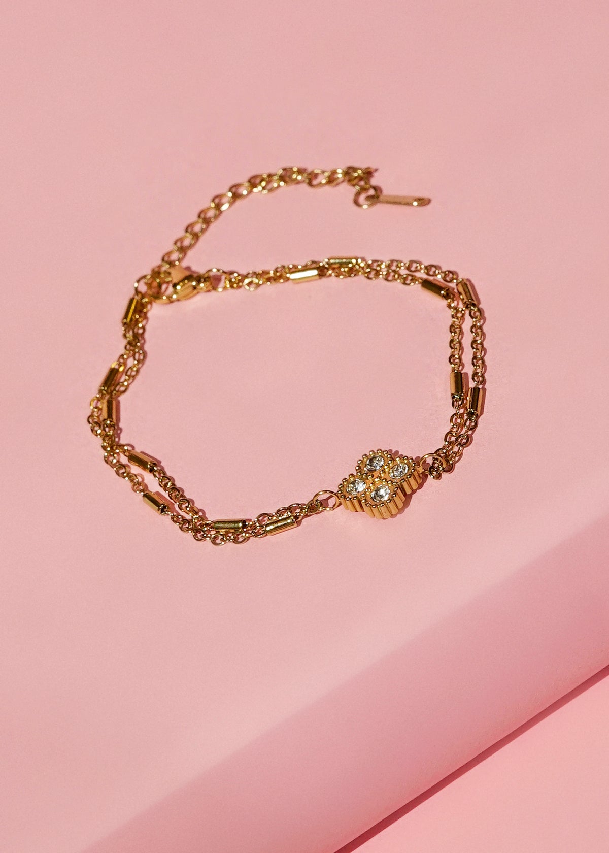 Chunky Chain Floral Crystal Bracelet