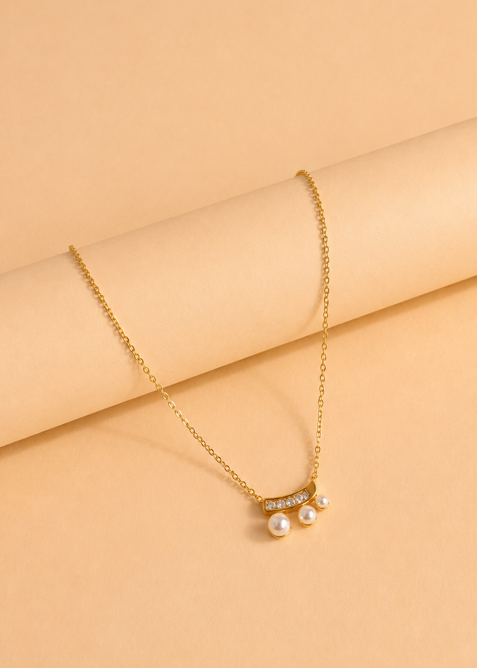 Pearl Trio Sparkle Necklace