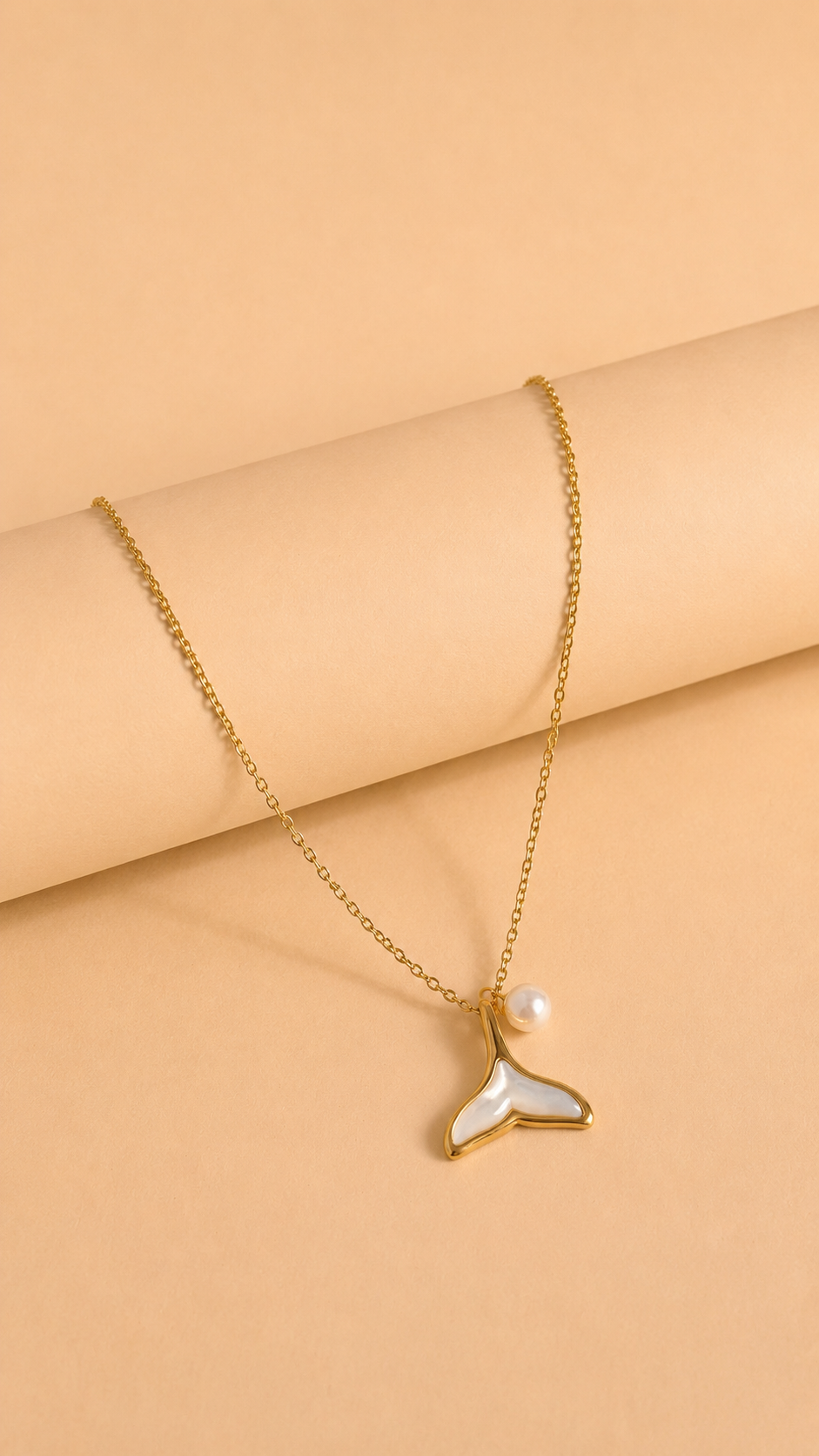 Pearl Whale Tail Necklace