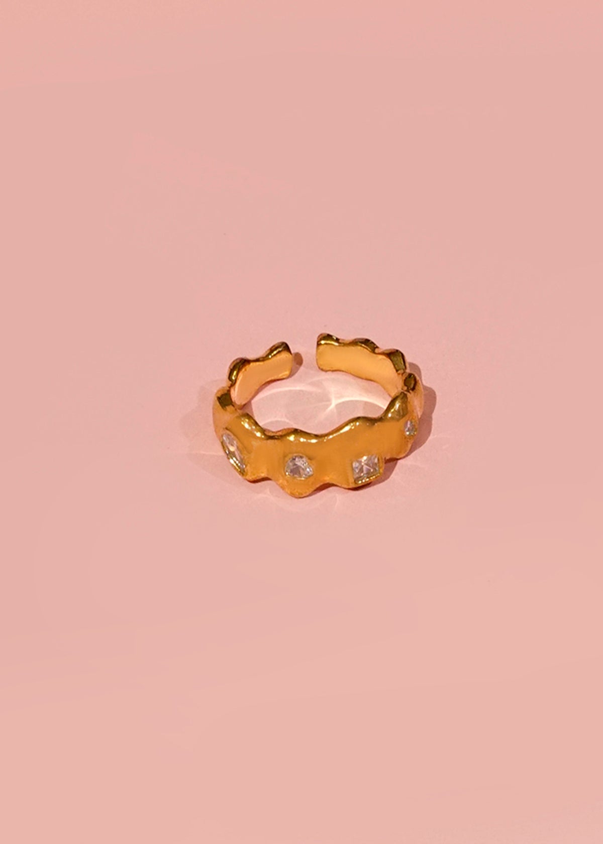 Gold Abstract Statement Ring
