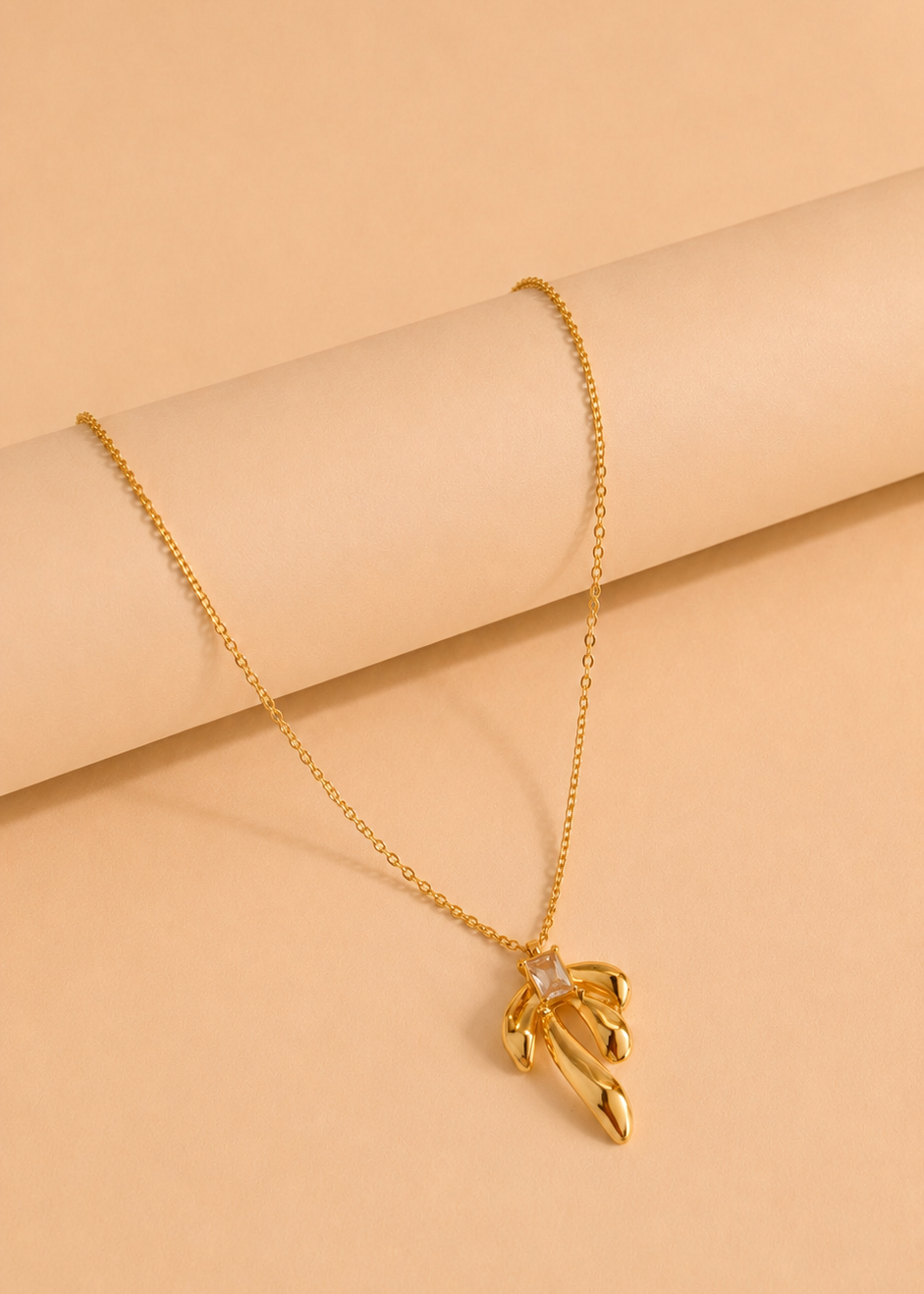 Golden Feather Charm Necklace