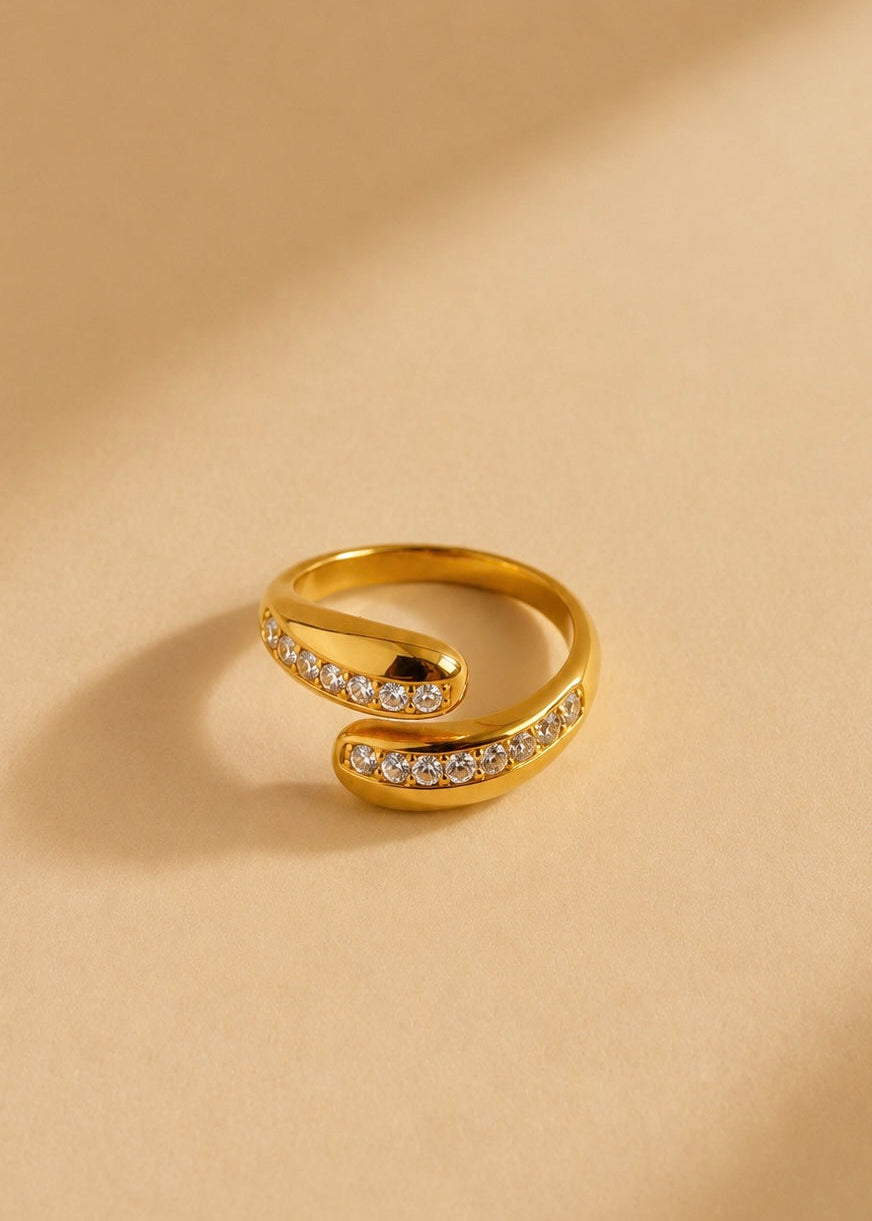 By pass Wrap Pavé Ring