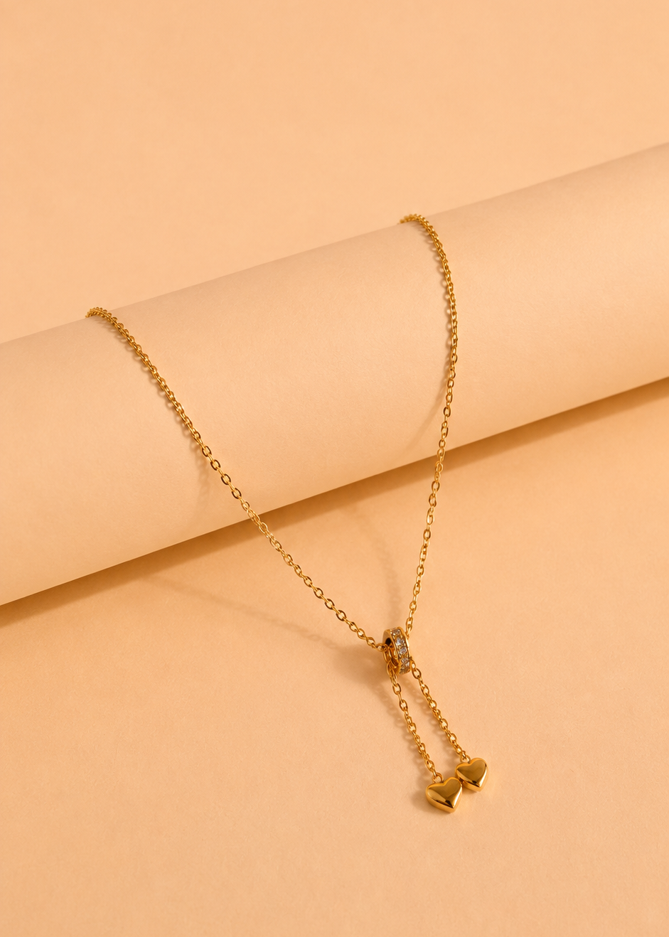 Twin Bow Drop Necklace