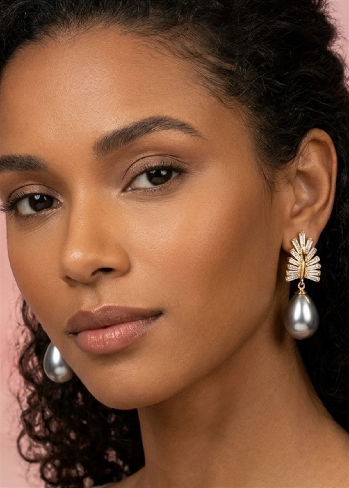 Leaf Pearl Drop Earrings