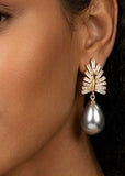 Leaf Pearl Drop Earrings
