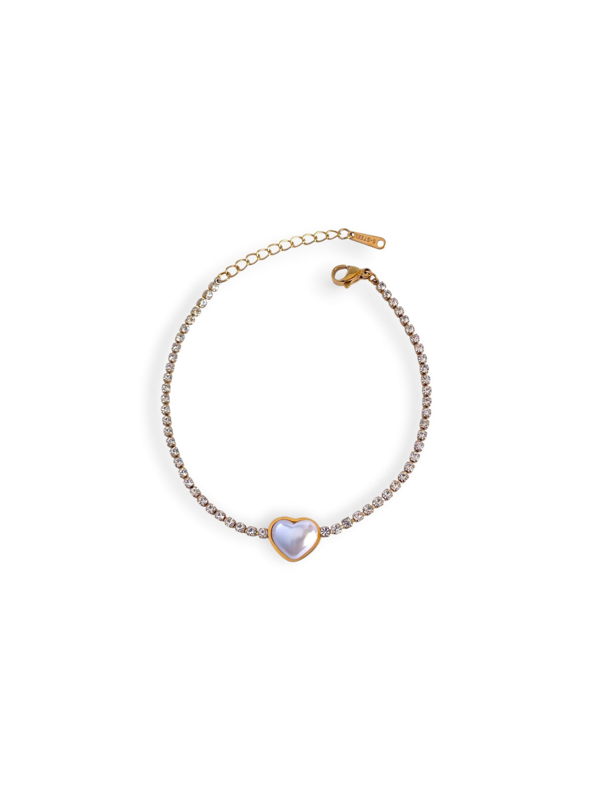 Crystal Tennis Heart Bracelet