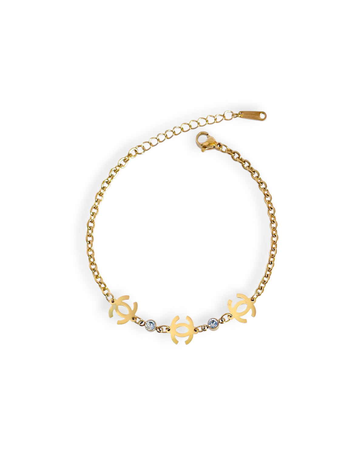 Inter locking Ring Charm Bracelet