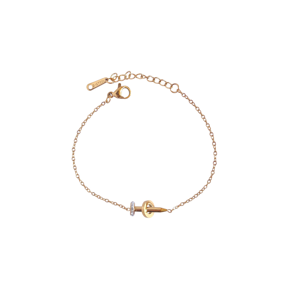 Crystal Pavé Nail Charm Bracelet
