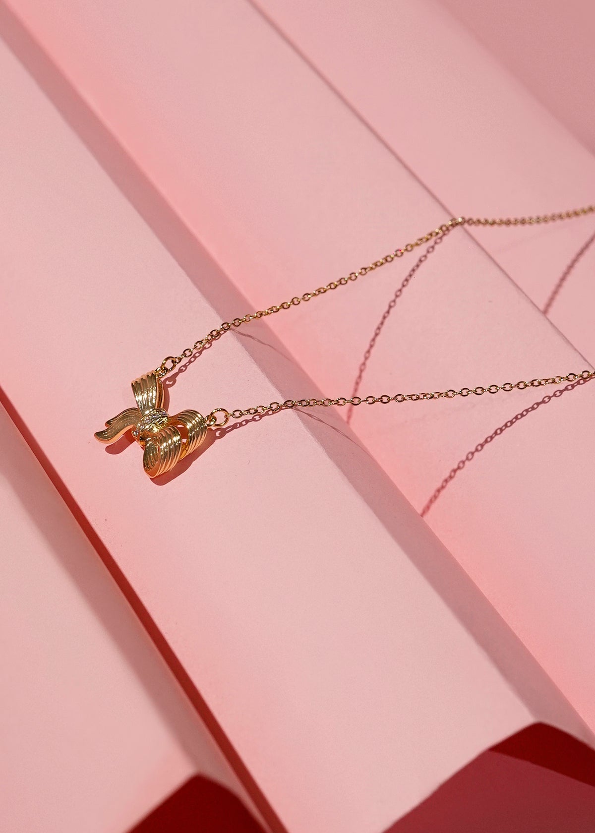 Ribbon Bow Knot Pendant Necklace