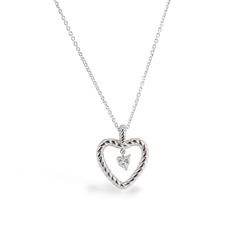 Silver Pearl Heart