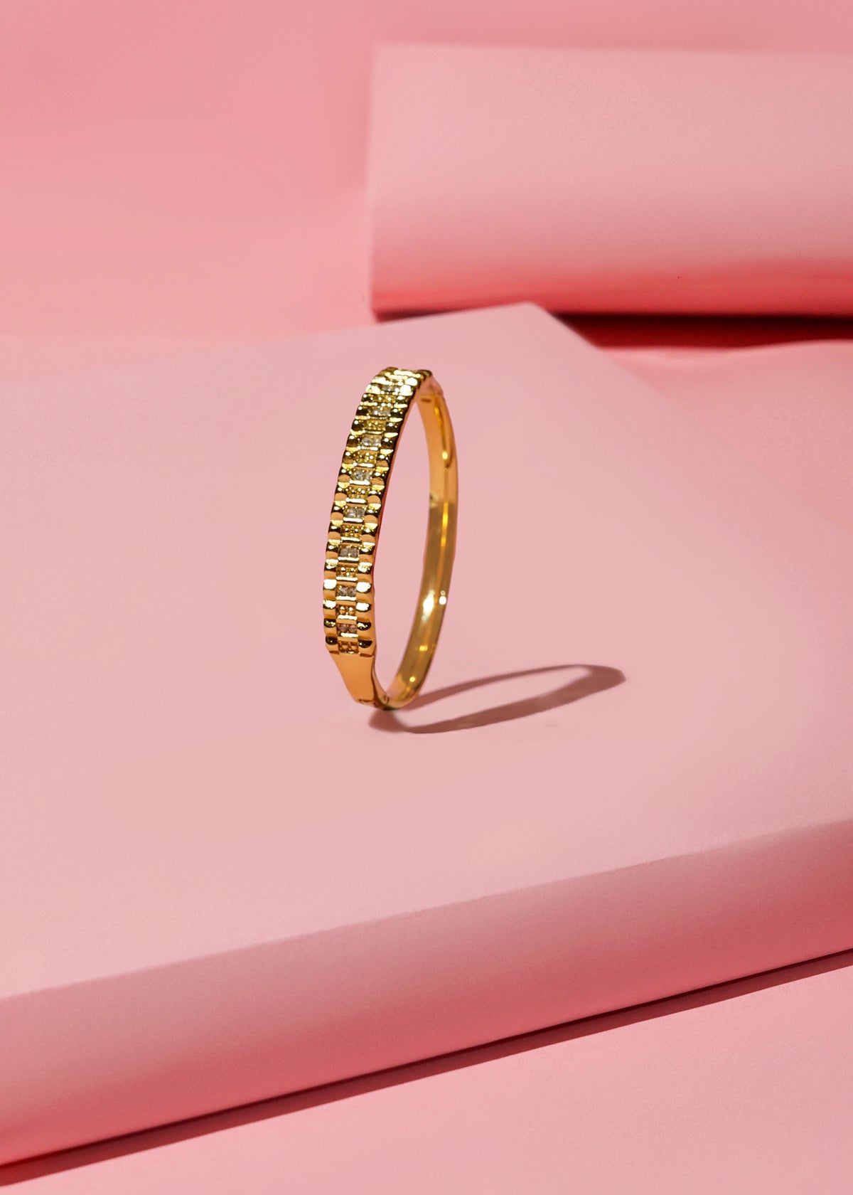 Textured Gold Bangle