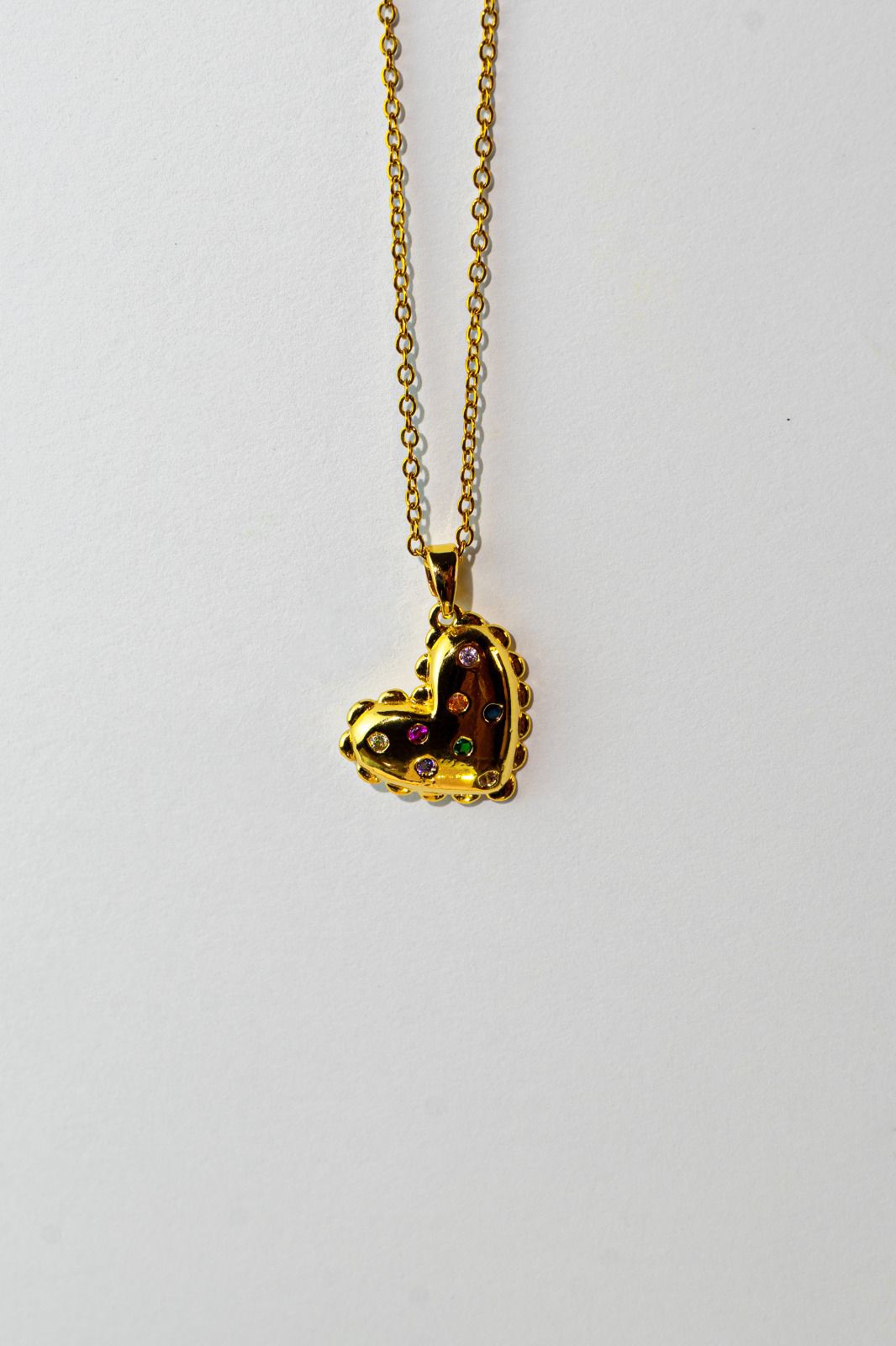 Multicolor Heart Pendant Necklace