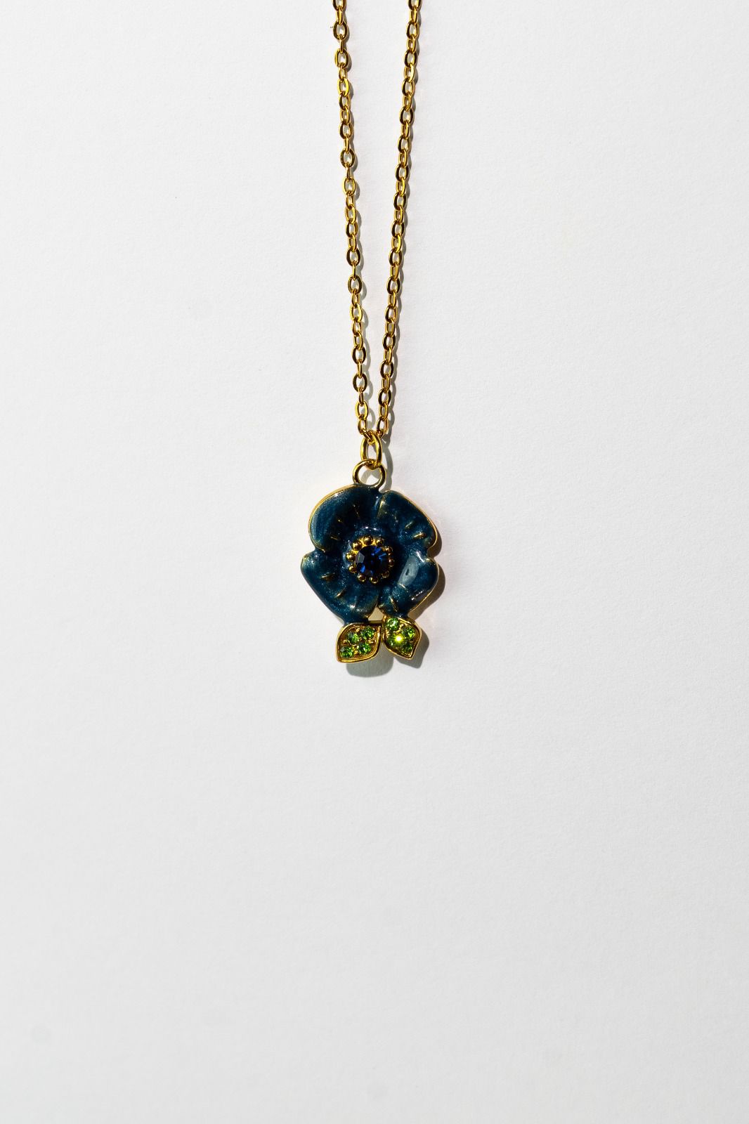 Blue Flower Pendant Necklace
