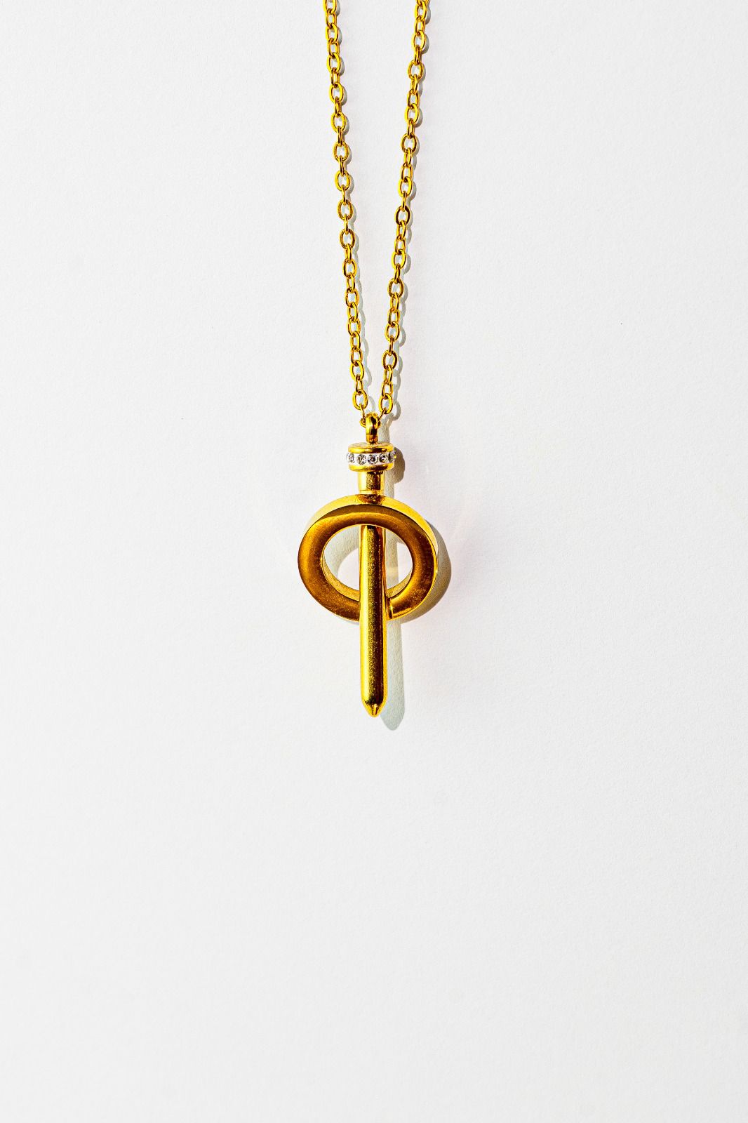 Gold Modern Drop Pendant Necklace