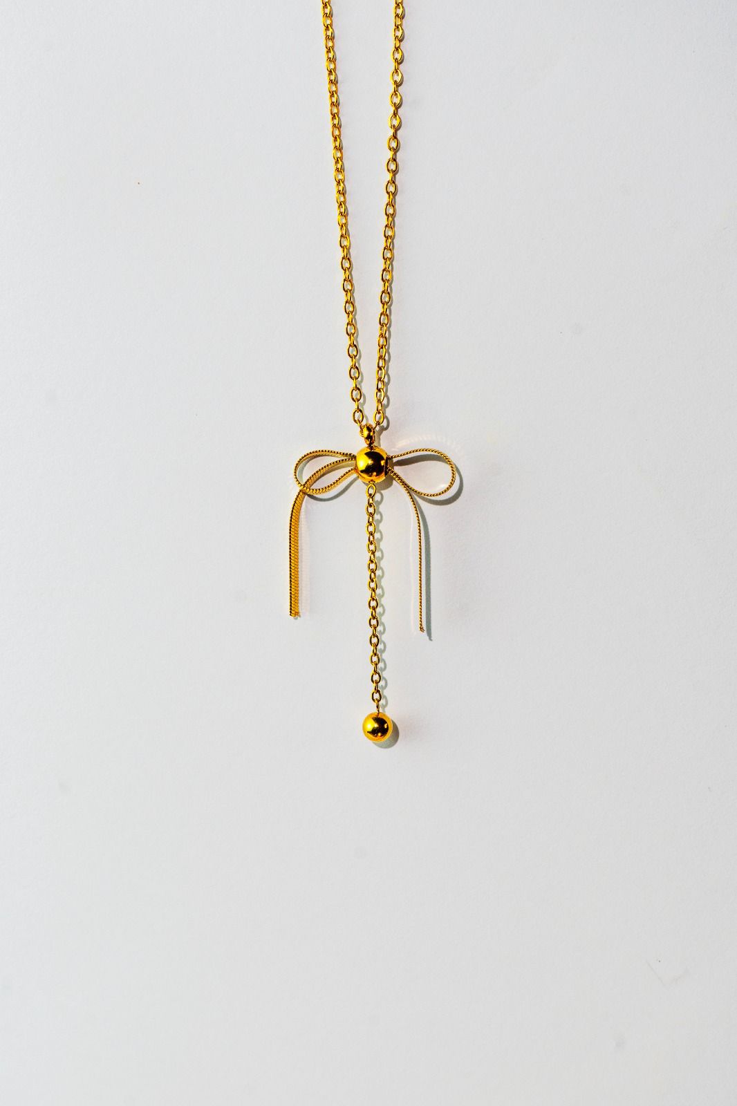 Adjustable Bow Drop Necklace