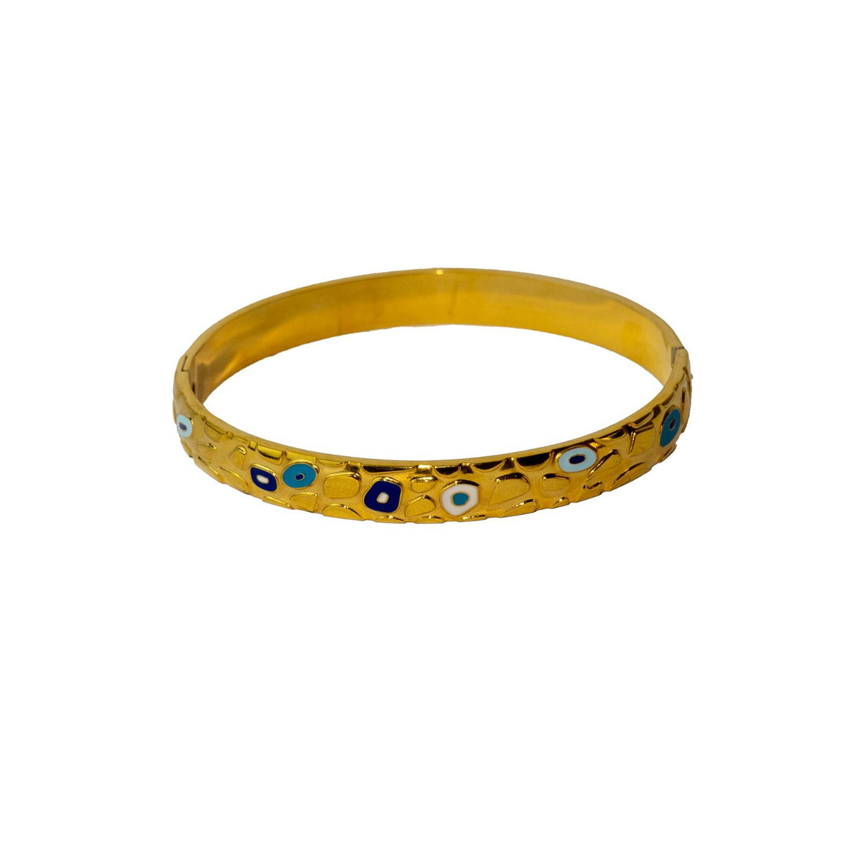 Gold-Tone Evil Eye Enamel Bangle