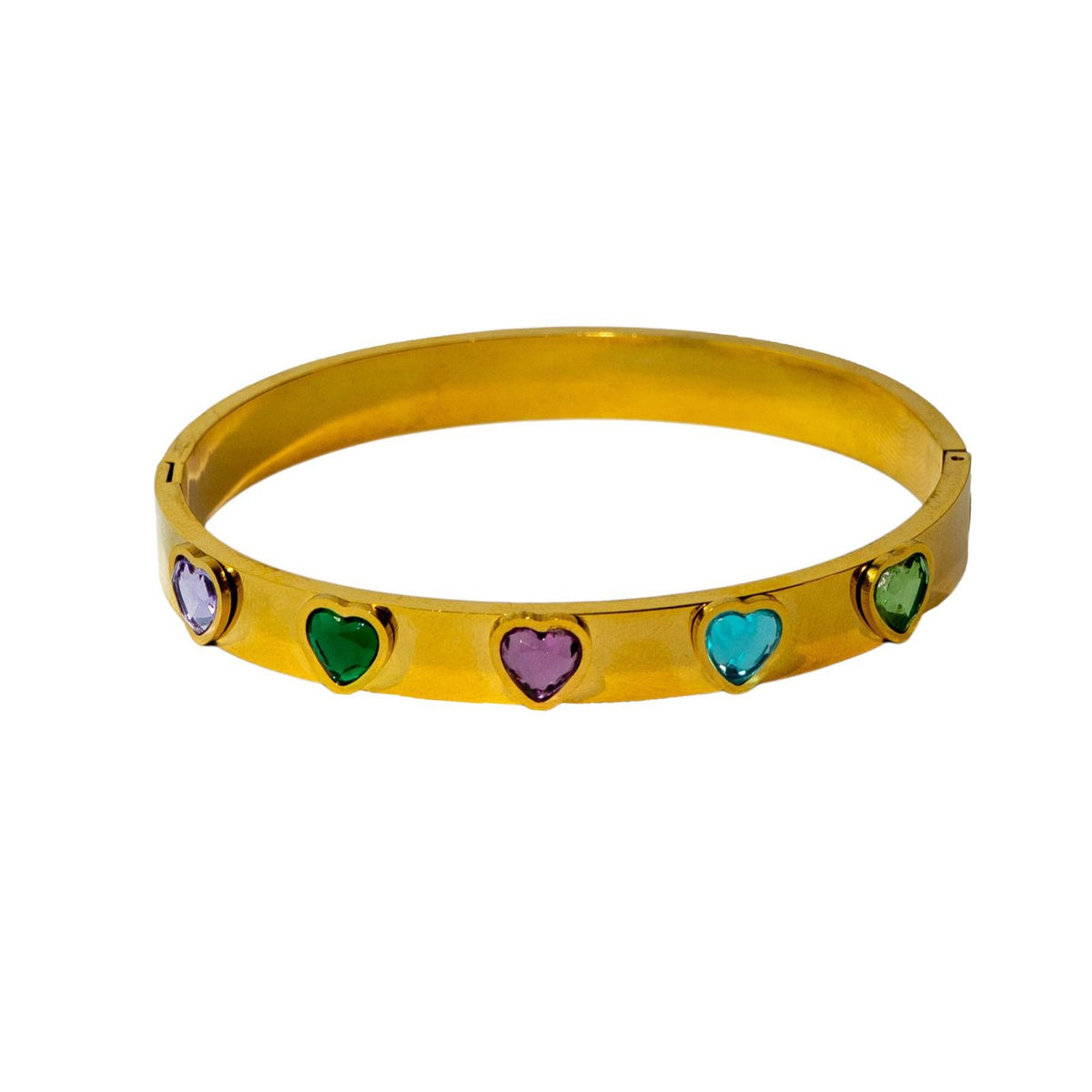 Heart-Shaped Stones Bangle