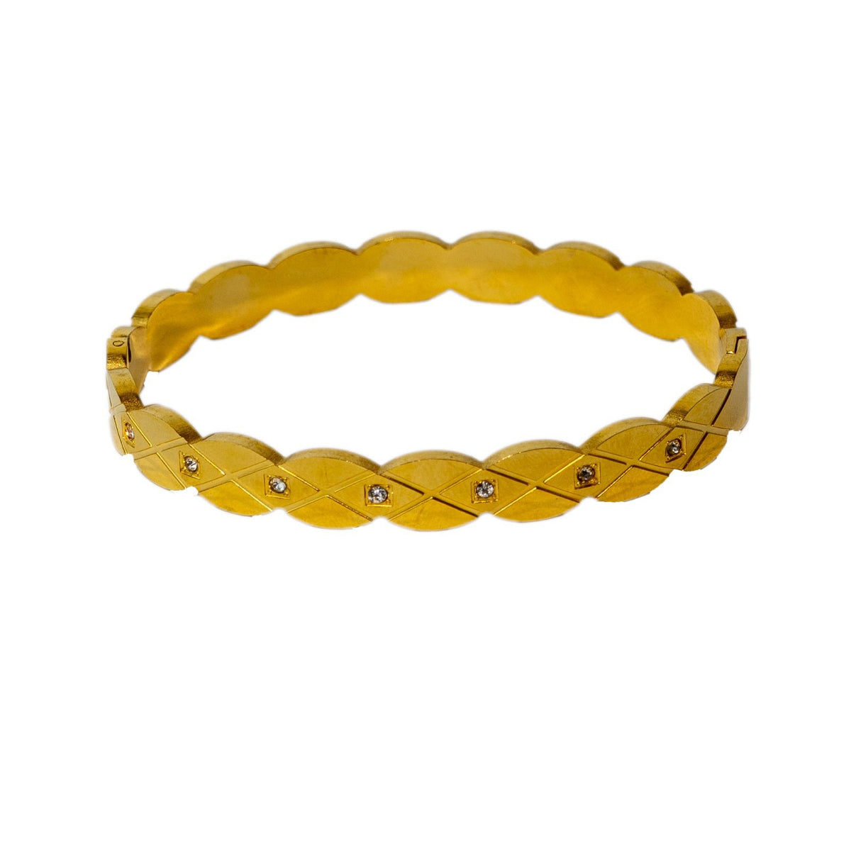 Criss-Cross Leaf Pattern Bangle