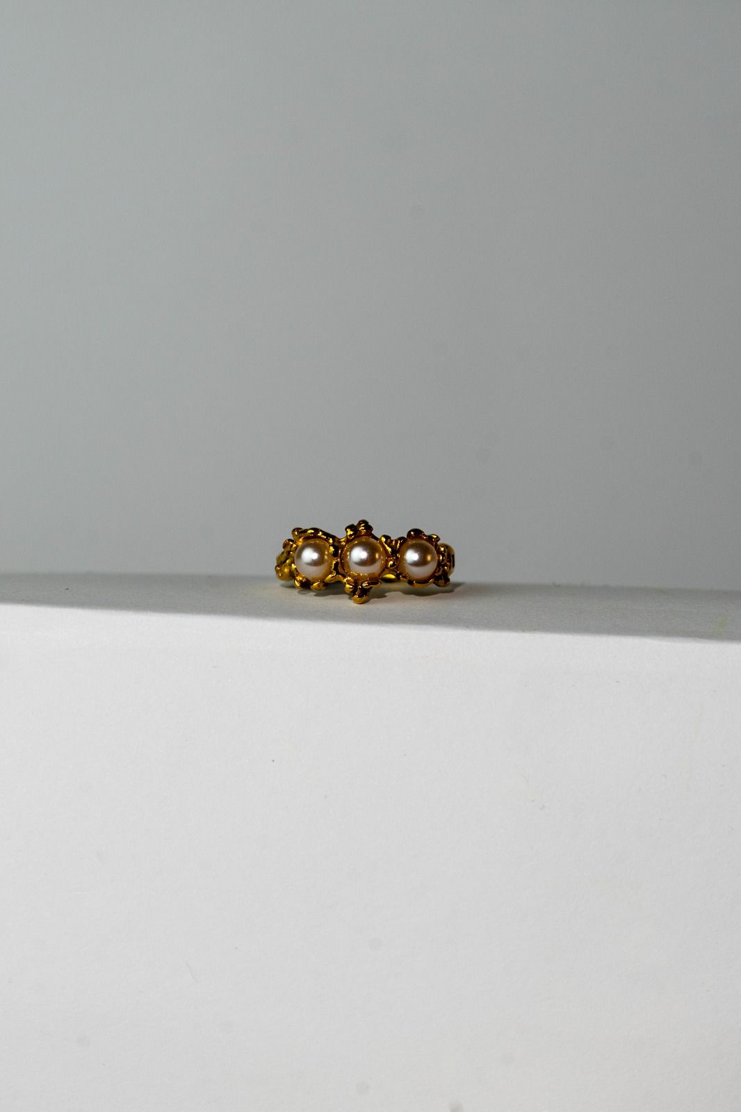 Triple Pearl Vintage-Inspired Ring