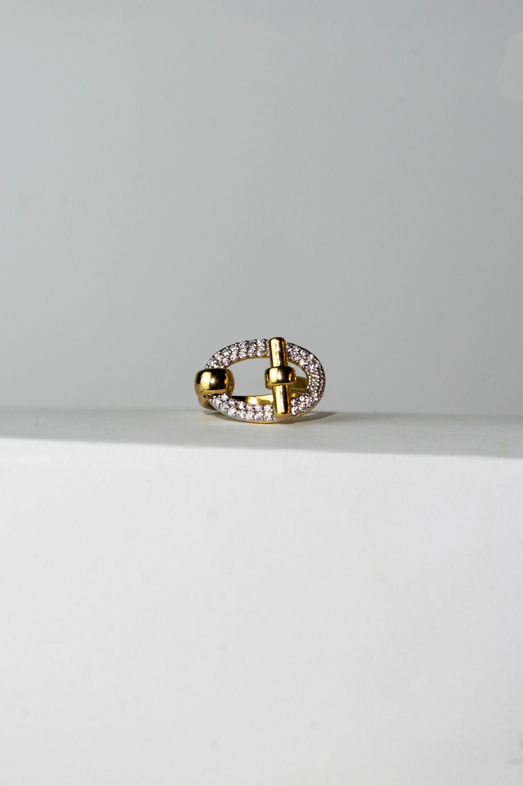 Buckle-Inspired Pave Ring
